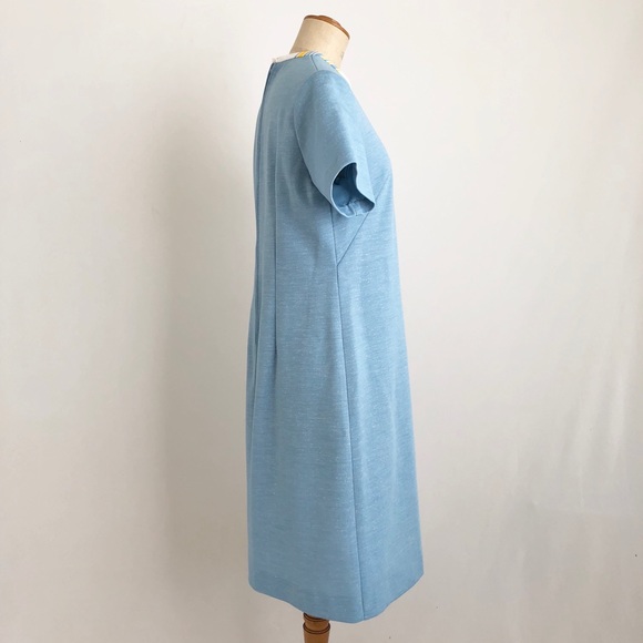 Vintage blue chambray midi 60’s dress sz: M school - Picture 2 of 5